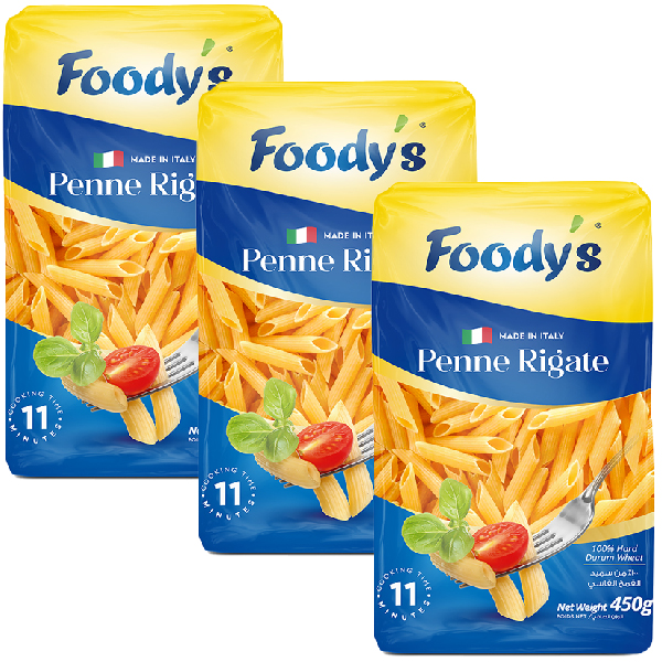 Foodys Pasta Penne Rigate 3X450g