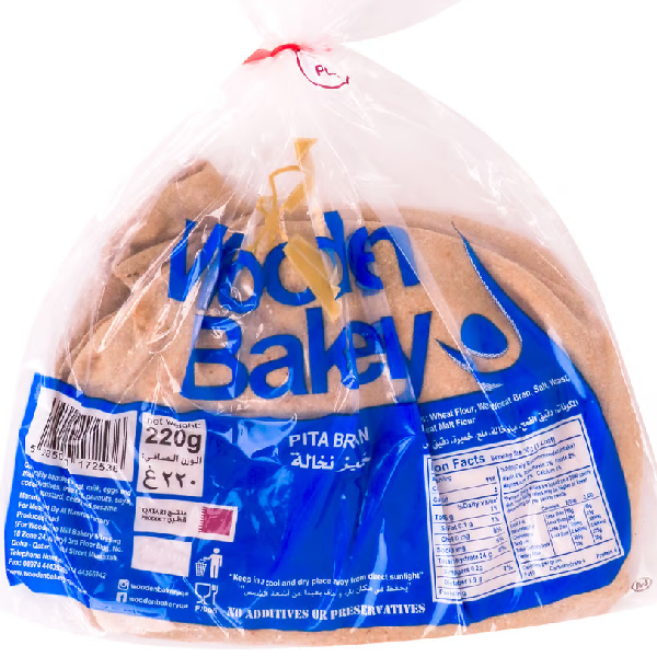 Wooden Bakery Pita Bran Small 4s 220g