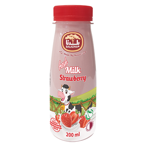 Baladna Fresh Flavored Low-Fat Milk Strawberry 200ml