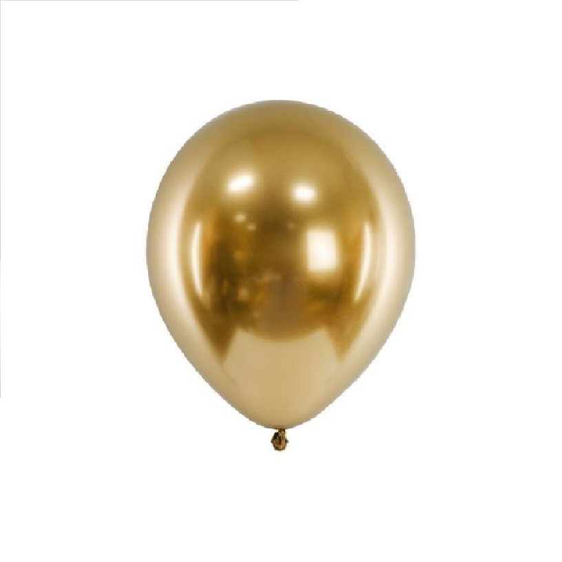 12 Inch Chrome Gold Balloon 1Pc With Helium
