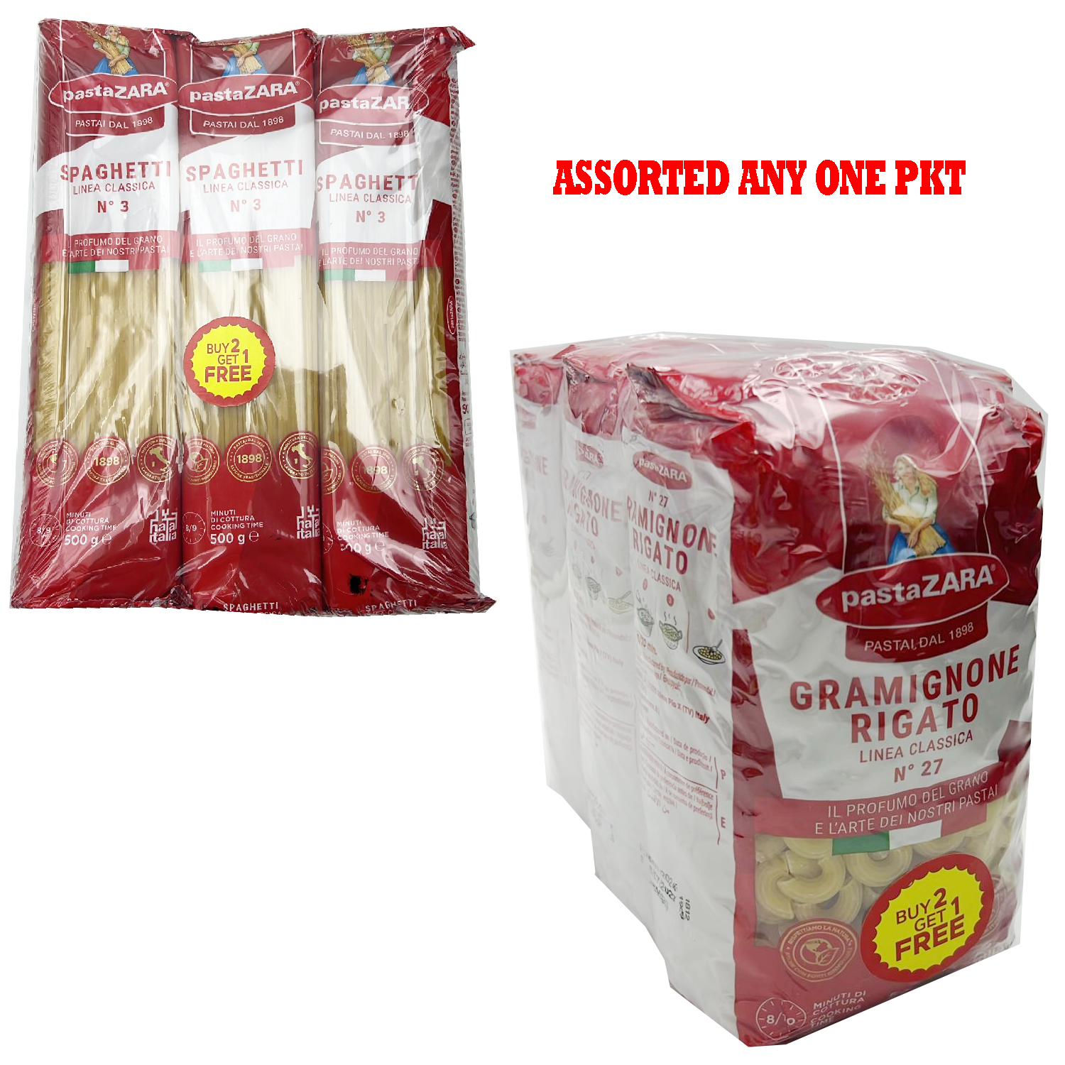 Pasta Zara Assorted Pasta 500g 2+1 Free