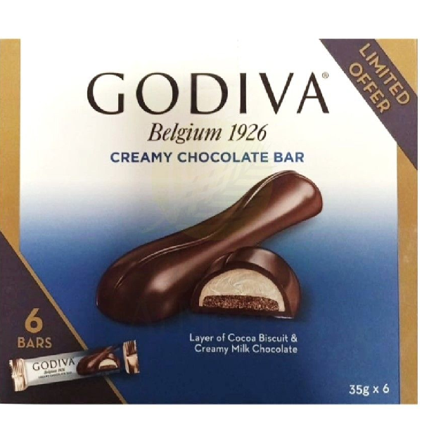 Godiva Assorted Chocolate Bar 35g 5+1Free